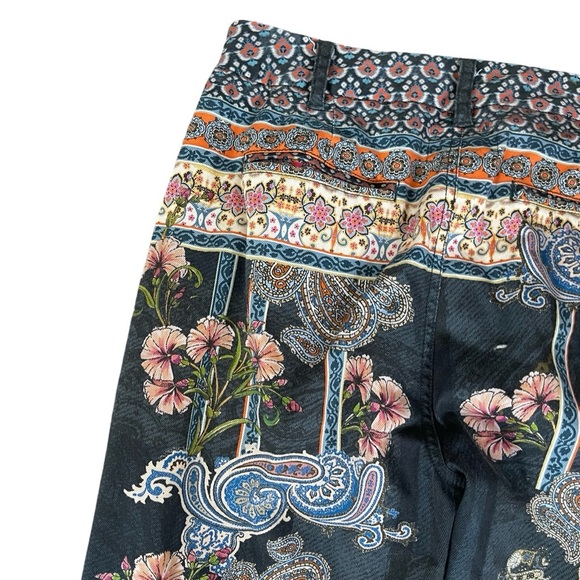 Johnny Was Biya Printed Multicolor Viva Croppes Twill Jeans Pants - Picture 10 of 12